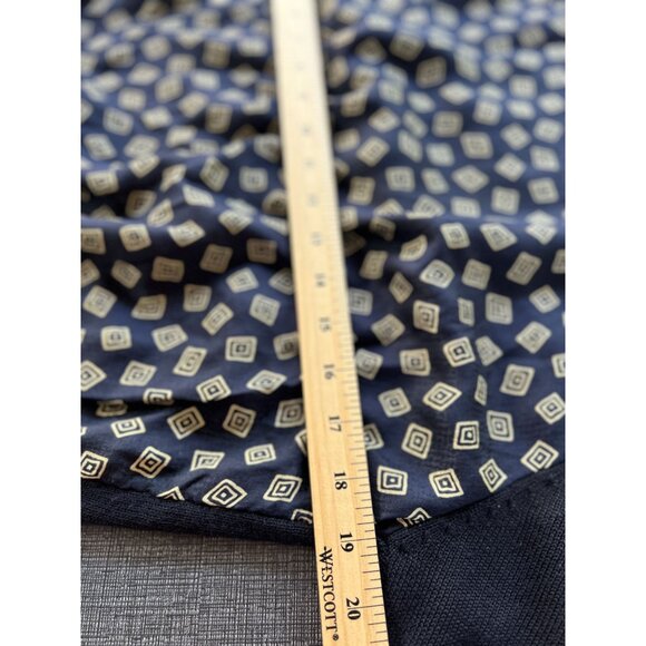 Vintage Anne Klein II Womens Top L Short Sleeve Wool/Silk Blue Beige Sweater - Picture 5 of 6